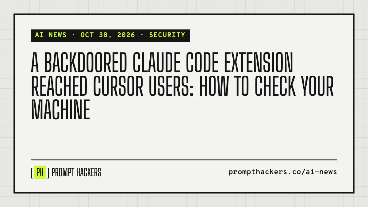 A backdoored Claude Code extension reached Cursor users: how to check your machine