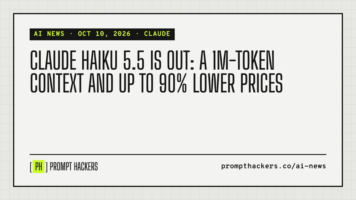 Claude Haiku 5.5 is out: a 1M-token context and up to 90% lower prices