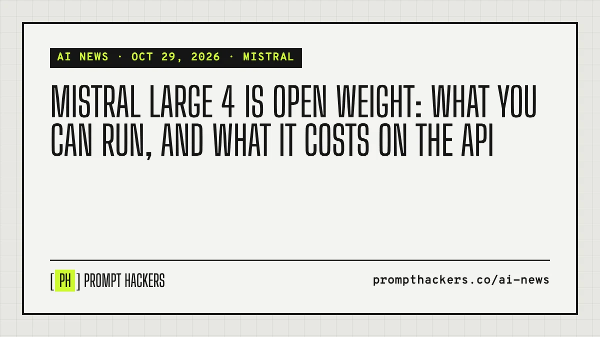 Mistral Large 4 is open weight: what you can run, and what it costs on the API
