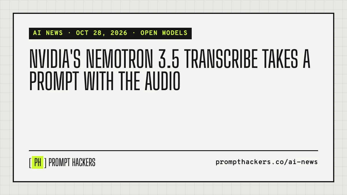 NVIDIA's Nemotron 3.5 Transcribe takes a prompt with the audio