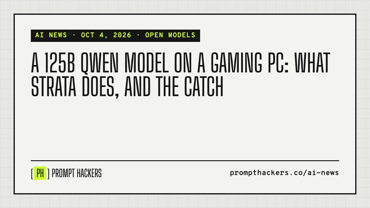 A 125B Qwen model on a gaming PC: what Strata does, and the catch