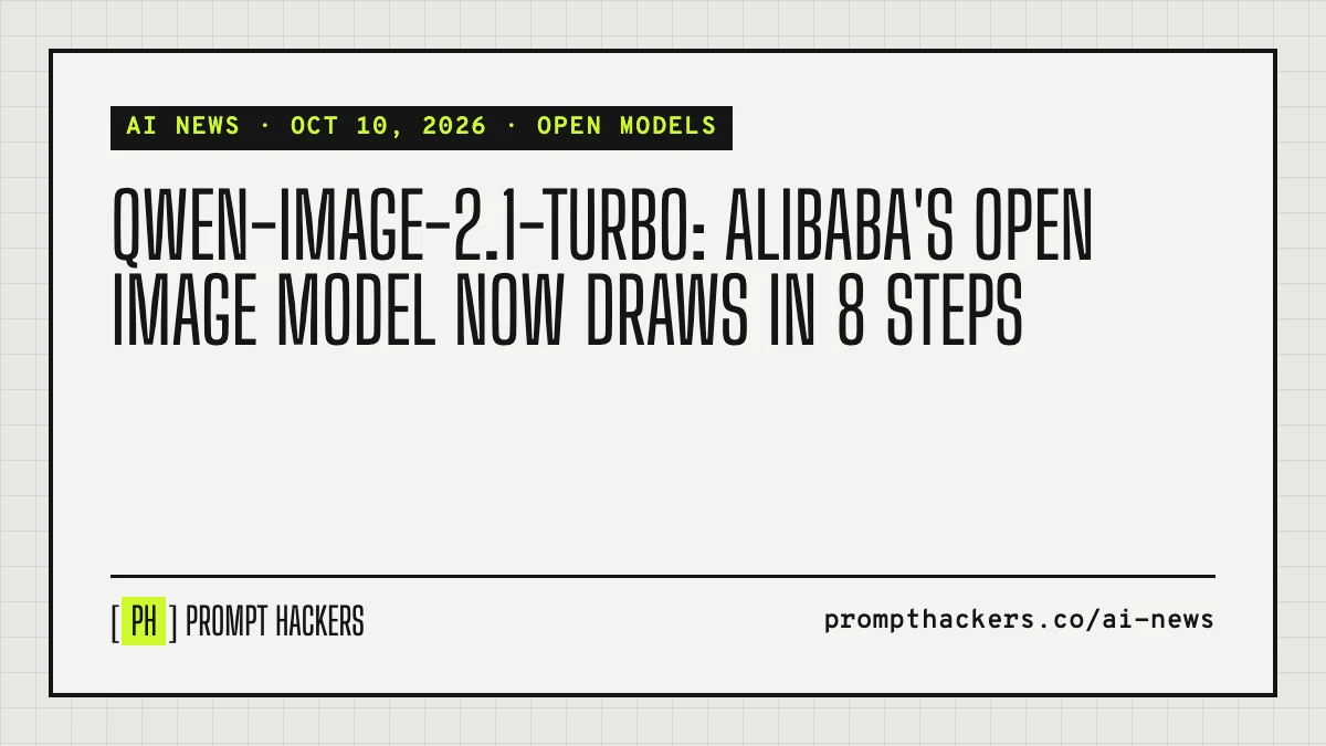 Qwen-Image-2.1-Turbo: Alibaba's open image model now draws in 8 steps